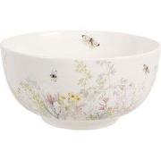 Clayre & Eef Soepkom 500 ml Wit Porselein Bloemen