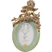 Clayre & Eef Fotolijst 6x9 cm Groen Polyresin Engel