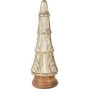 Clayre & Eef Beeld Kerstboom Ø 15x45 cm Goudkleurig Glas