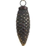 Clayre & Eef Kerstbal 5x3x11 cm Zwart Glas