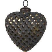 Clayre & Eef Kerstbal 10x4x11 cm Zwart Glas