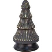 Clayre & Eef Kerstdecoratie Kerstboom Ø 14x25 cm Grijs Goudkleurig Gla...