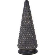 Clayre & Eef Kerstdecoratie Kerstboom Ø 17x42 cm Grijs Goudkleurig Gla...