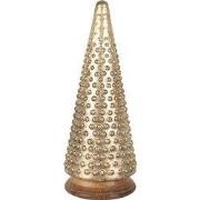Clayre & Eef Kerstdecoratie Kerstboom Ø 17x41 cm Goudkleurig Glas