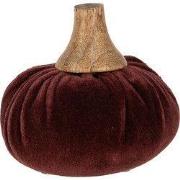 Clayre & Eef Decoratie Pompoen Ø 9x8 cm Rood Polyester
