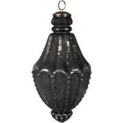 Clayre & Eef Kerstbal Ø 11x22 cm Zwart Glas