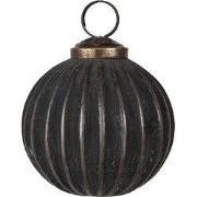 Clayre & Eef Kerstbal Ø 7x7 cm Zwart Grijs Glas