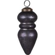 Clayre & Eef Kerstbal Ø 5x11 cm Zwart Glas