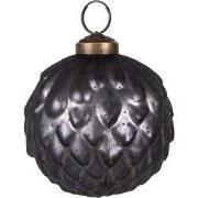 Clayre & Eef Kerstbal Ø 8x8 cm Grijs Glas