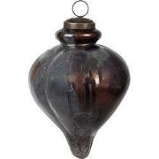 Clayre & Eef Kerstbal Ø 10x15 cm Grijs Glas