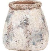 Clayre & Eef Bloempot 10x10x10 cm Beige Groen Terracotta