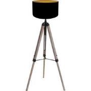 Mexlite - vloerlamp - Triek - zwart - hout linnen - Ø 75cm - E27 - 410...