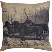 Clayre & Eef Sierkussen 43x43 cm Zwart Grijs Synthetisch Hond