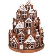 Clayre & Eef Gingerbread house met LED Ø 21x26 cm Bruin Polyresin