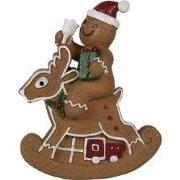 Clayre & Eef Kerstdecoratie Gingerbread man 11x5x12 cm Bruin Polyresin