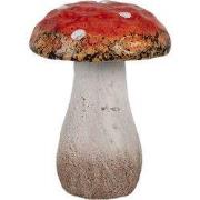 Clayre & Eef Decoratie Paddenstoel Ø 5x7 cm Rood Wit Keramiek