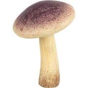 Clayre & Eef Decoratie Paddenstoel Ø 9x12 cm Beige Paars Polyresin