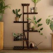 Plantenrek Bloemenrek 75x27,5x140 cm gemaakt van hout met 6 niveaus ML...