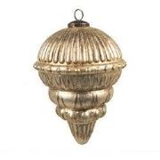 Clayre & Eef Kerstbal Ø 15x22 cm Goudkleurig Glas