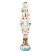 Clayre & Eef Kerstdecoratie Beeld Notenkraker 30x28x120 cm Blauw Kunst...