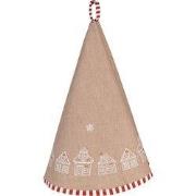 Clayre & Eef Theedoek Ø 80 cm Bruin Katoen Gingerbread house
