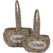 Clayre & Eef Opbergmand Set van 2 Bruin Zeegras