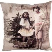 Clayre & Eef Kussenhoes 45x45 cm Beige Polyester Kinderen