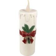 Clayre & Eef Kerstdecoratie met LED-verlichting 18x20x56 cm Wit Kunsts...