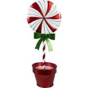 Clayre & Eef Kerstdecoratie Lolly 12x9x31 cm Rood Metaal