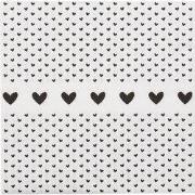 Clayre & Eef Servetten Papier Set van 20 33x33 cm (20) Wit Zwart Papie...