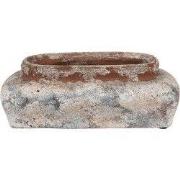 Clayre & Eef Bloempot 22x12x8 cm Beige Blauw Terracotta