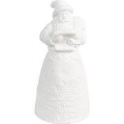 Clayre & Eef Kerstdecoratie met LED-verlichting Kerstman Ø 9x19 cm Wit...