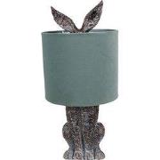 Clayre & Eef Tafellamp Konijn Ø 20x43 cm Bruin Groen Polyresin