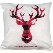 Clayre & Eef Kussenhoes 45x45 cm Wit Rood Polyester Rendier