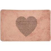 Clayre & Eef Badmat 78x48x1 cm Roze Polyester Hart