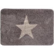 Clayre & Eef Badmat 58x38x1 cm Grijs Polyester Ster