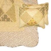 Clayre & Eef Bedsprei 230x250 cm Groen Beige Polyester