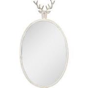 Clayre & Eef Spiegel 50x10x89 cm Wit Metaal Hert