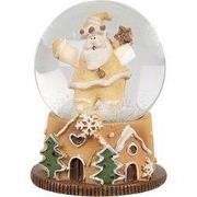 Clayre & Eef Sneeuwbol Ø 5x6 cm Bruin Glas