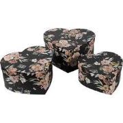 Clayre & Eef Opbergdoos Set van 3 28x26x14/24x23x12/21x20x10 cm Zwart ...