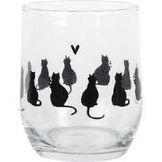 Clayre & Eef Waterglas 300 ml Transparant Glas Katten