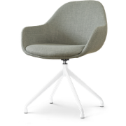 Nola-Mae draaibare eetkamerstoel saliegroen - wit onderstel