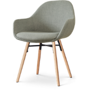 Nena-Mae eetkamerstoel saliegroen - houten onderstel