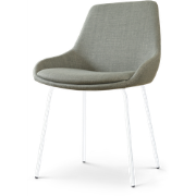 Nora-Isa eetkamerstoel saliegroen - wit onderstel