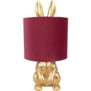 Clayre & Eef Tafellamp Konijn Ø 20x42 cm Goudkleurig Rood Kunststof