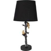 Clayre & Eef Tafellamp Ø 23x45 cm Zwart Kunststof Vogel