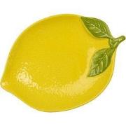Clayre & Eef Schaal Citroen 25x18x3 cm Geel Keramiek