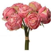 Clayre & Eef Kunstbloem 34 cm Roze Kunststof Rozen