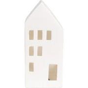 Clayre & Eef Decoratie Huis met LED 7x6x15 cm Wit Porselein