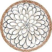 Clayre & Eef Ontbijtbord Ø 21x3 cm Wit Bruin Keramiek